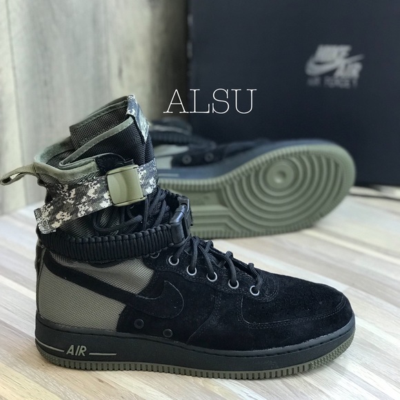 Nike SF AF 1 Suede Black Medium Olive Men’s AUTHEN - Picture 6 of 8